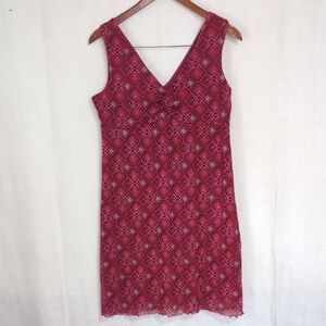 xhilaration Berry Pink Geometric Sleeveless V-Neck Dress Size Extra Large